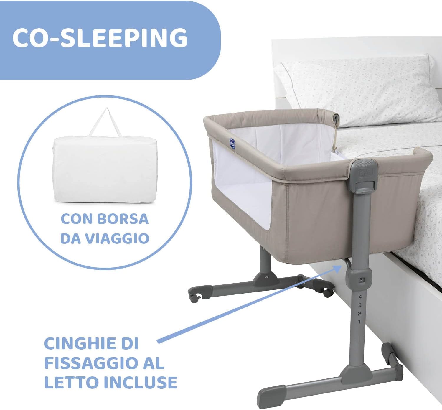 Thumbnail 3 de Chicco Next2Me Essential Culla Neonato Fianco Letto – Co-Sleeping, Altezza Regolabile e Materasso Incluso