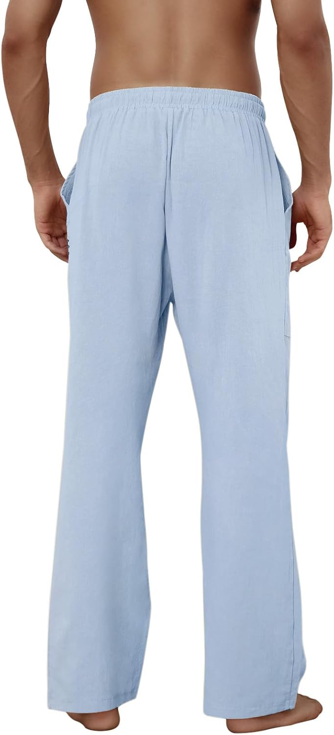 Detalle 1 de Puimentiua Leinenhose Herren Loose Fit S-3XL