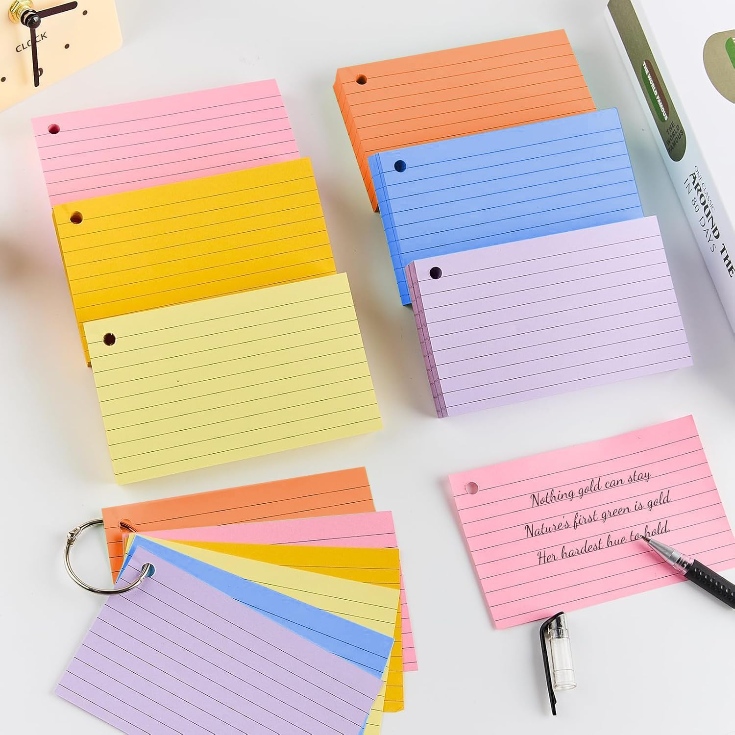 Detalle de Newthinking Revision Flash Cards 5x3 inches (600 pcs) with 6 metal binder rings
