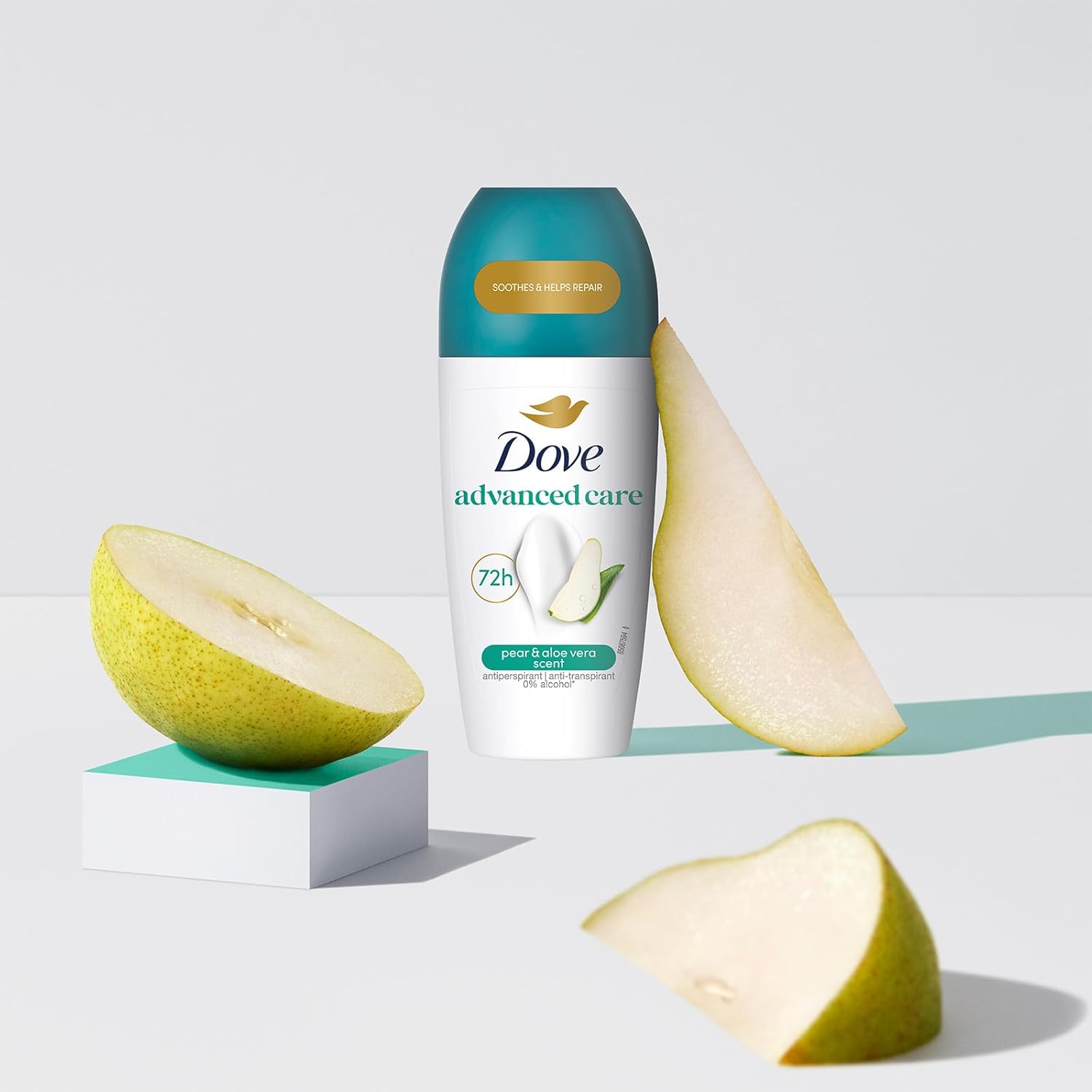 Detalle 2 de Dove Advanced Care Deodorante Roll On Pera e Aloe - 6x50 ml, protezione fino a 48 ore