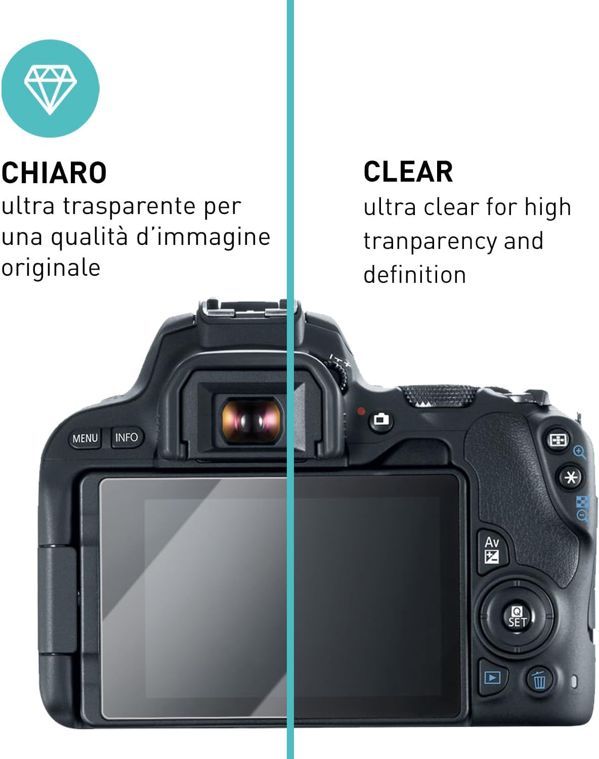 Thumbnail 1 de Smartect Vetro Temperato per Canon EOS 200D – 2 pezzi, Clear, 0,3 mm, 9H