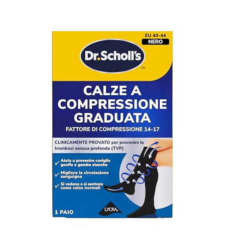 Detalle de Dr. Scholl’s Flight Socks: Calze a compressione graduata 14-17 mmHg (EU 40-44) per viaggi