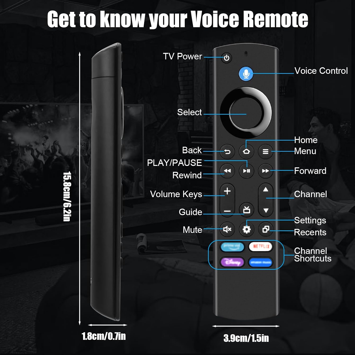 Detalle de Ersatz Sprachfernbedienung mit Bluetooth, 4 Tasten