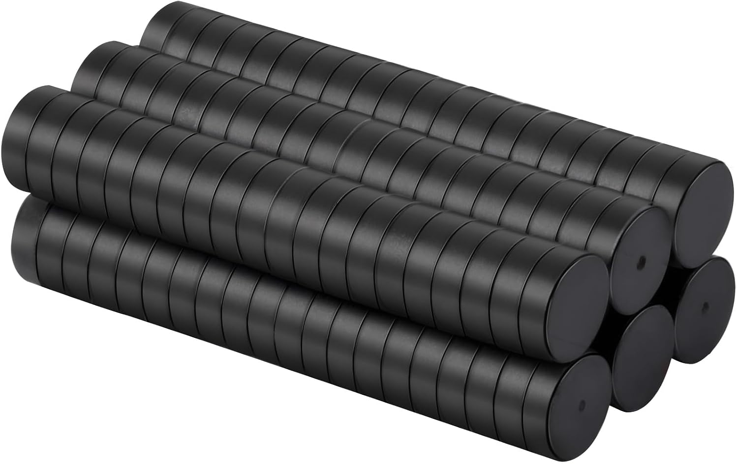 Detalle de MIN CI 10x3 neodymiummagneten, rond en zwart, 120 stuks