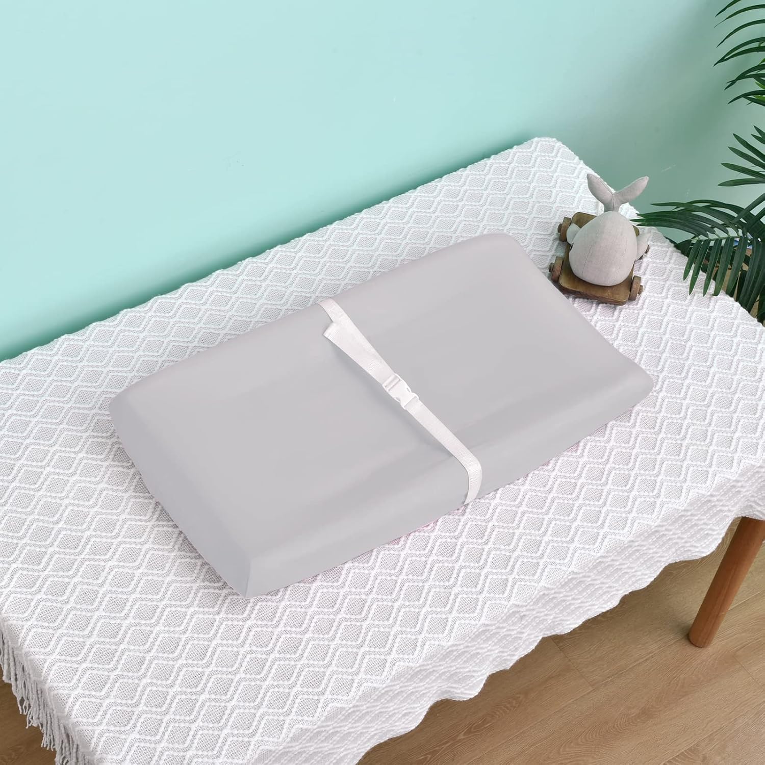 Detalle de david's 3-Pack Changing Pad Covers, Microfiber, Gray, Sage & Navy Blue