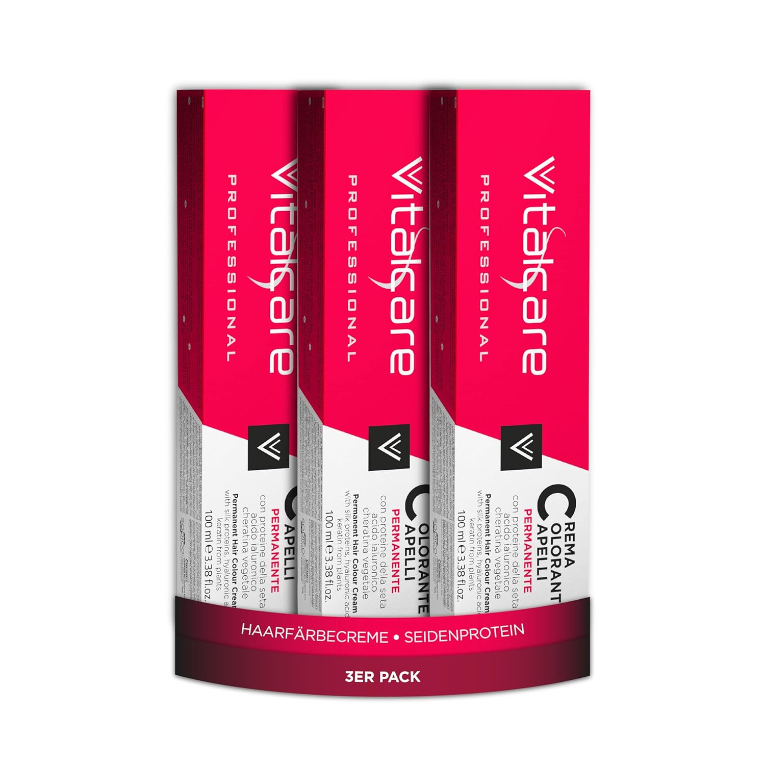 Detalle de Vitalcare Professional Permanente Haarfarbe 5/3 Hellbraun Gold – Multipack 3x100 ml