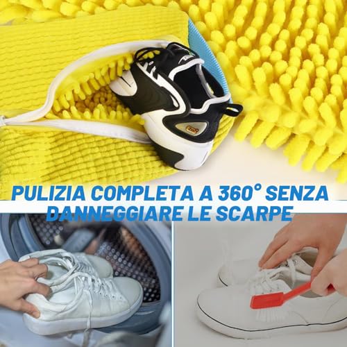 Detalle 2 de WUFANC Sacchetto Lavatrice per Scarpe 2 Pezzi con Cerniera Invisibile – Protezione e Pulizia Completa