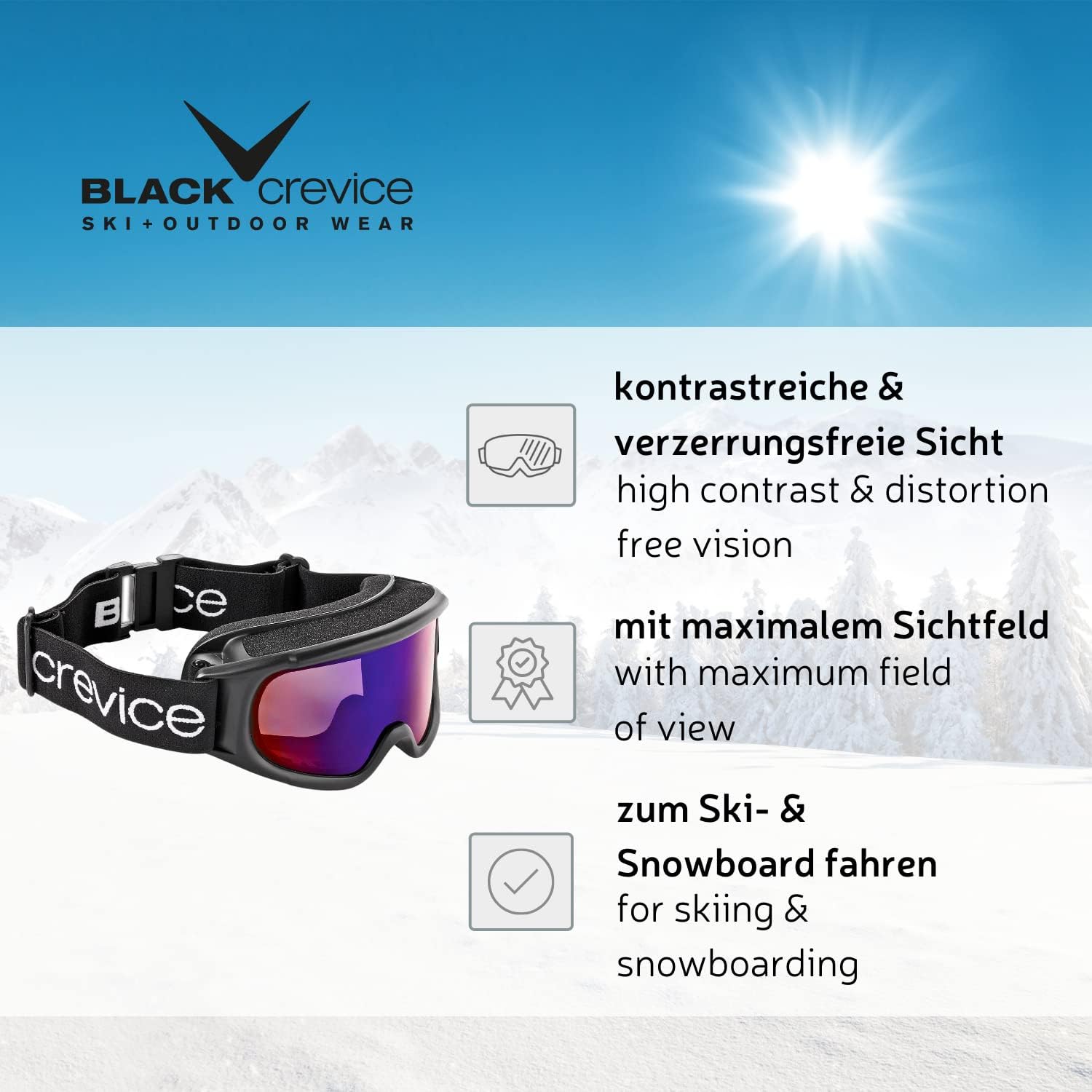 Detalle 2 de Black Crevice Lunettes de Ski femme