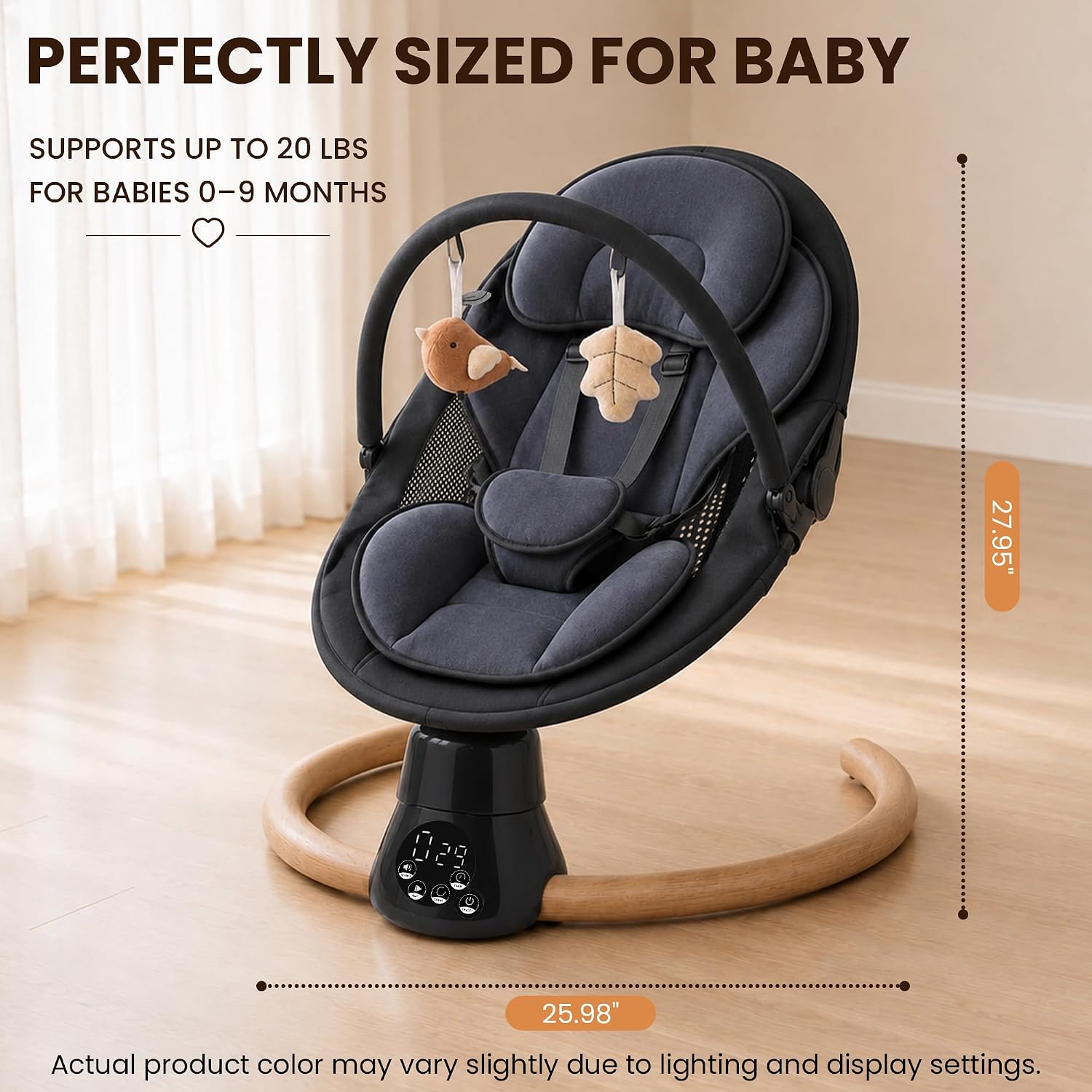 Detalle de Cochymi Electric Baby Swing with 5 Sway Angles and 2 Recline Positions