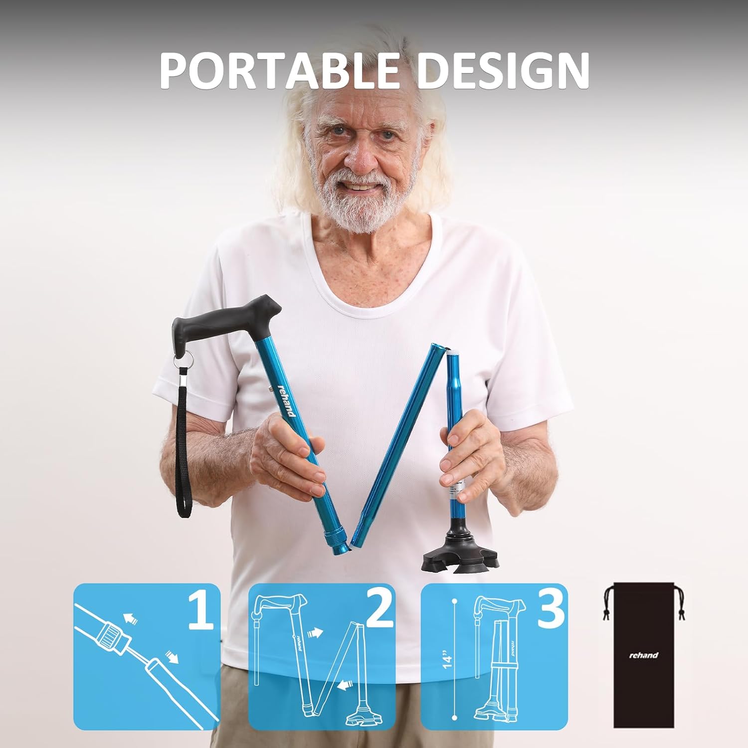 Thumbnail 5 de Rehand walking stick with 8 height steps