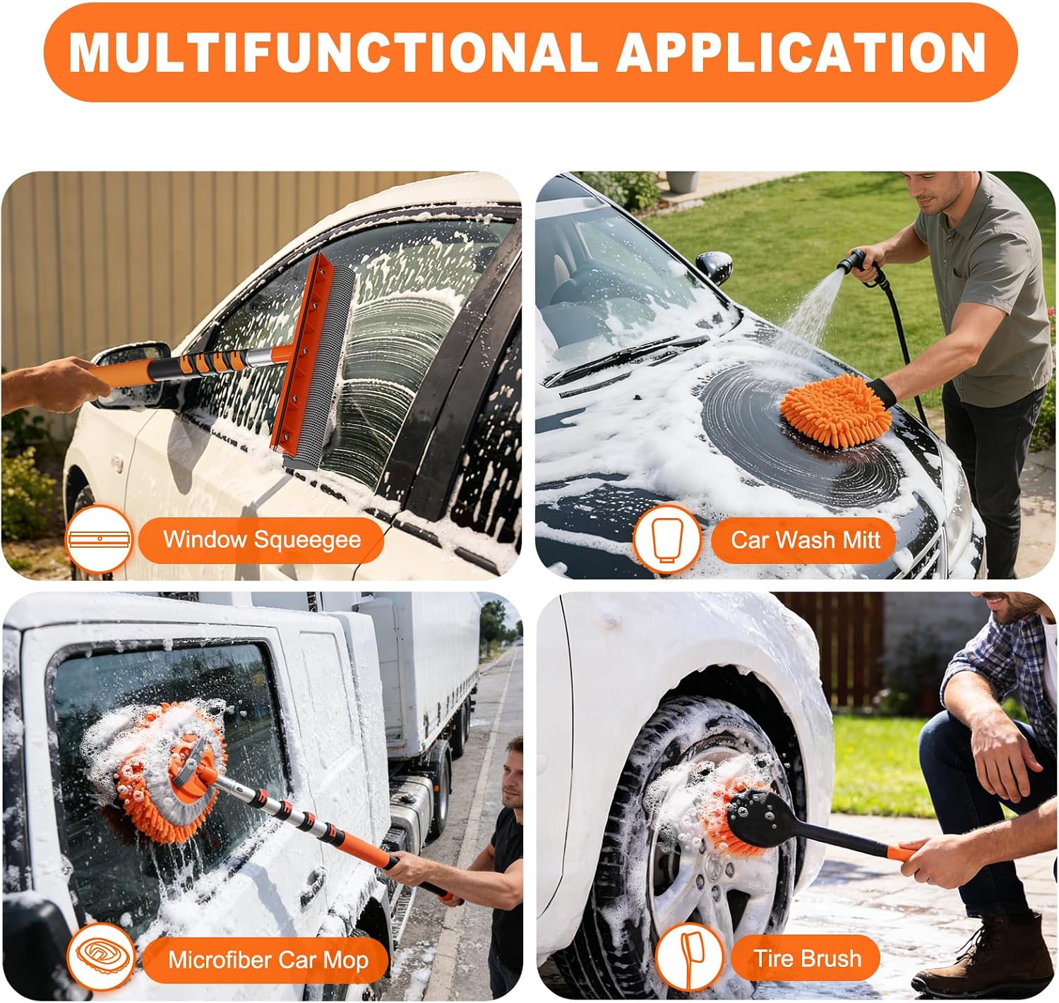 Thumbnail 4 de SISUPASSIE 4.8m Car Wash Brush Long Handle – All-in-One Cleaning Kit