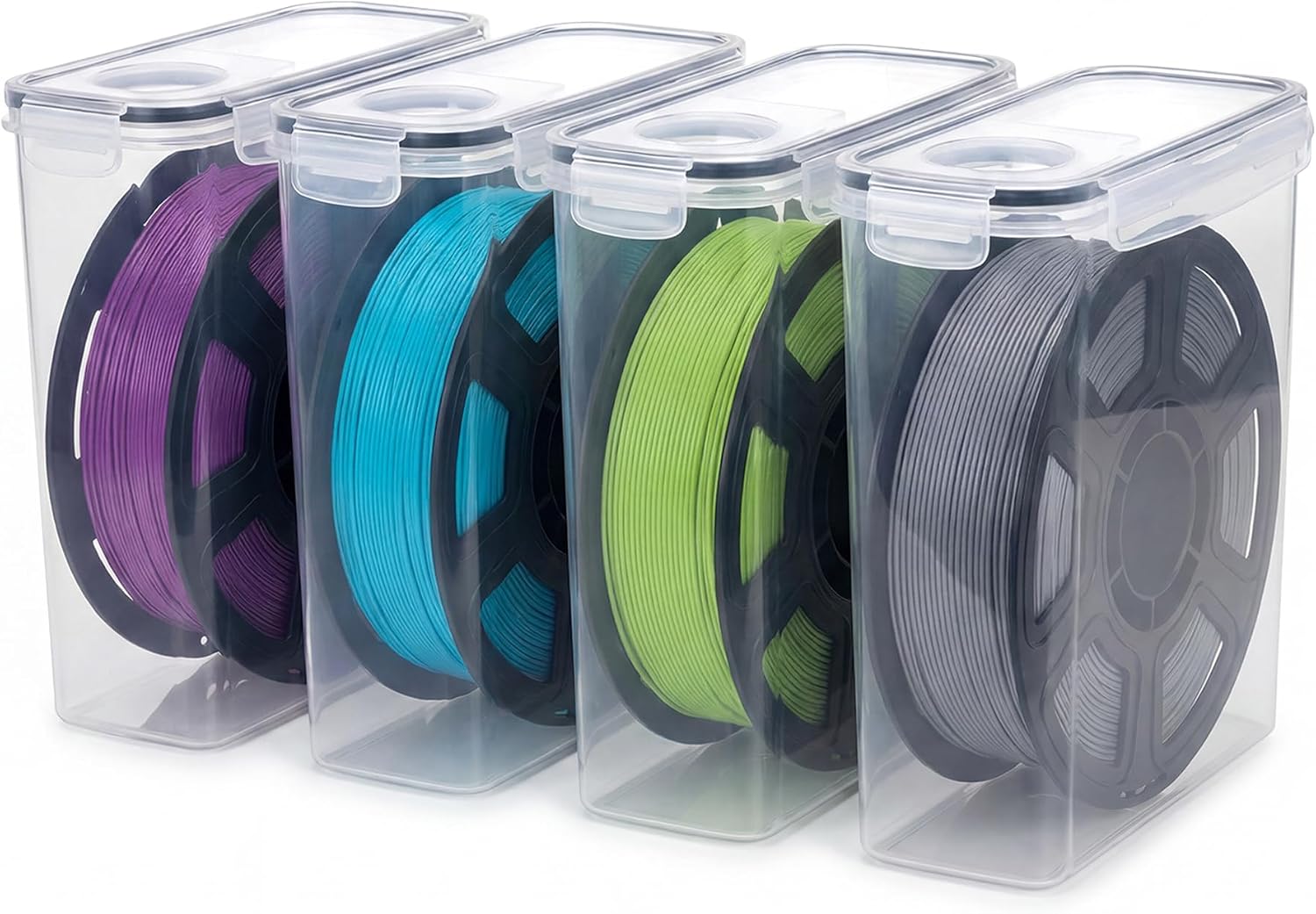 Detalle de Withosent Filament Box 4er Pack – pojemniki na filament 3D 4,0 l z osuszaczem i etykietami