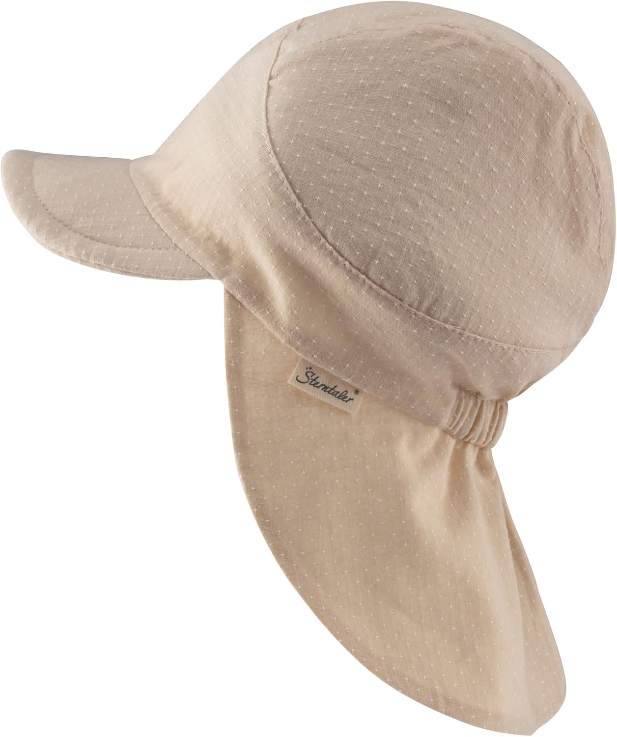 Detalle de Sterntaler Mädchen Sonnenhut Schirmmütze mit Nackenschutz und Pünktchen-Design