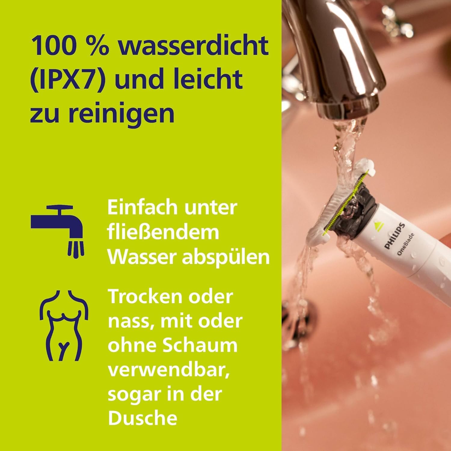 Detalle de Philips OneBlade Intimate QP1924/28 – Intimrasur, Trimmen & Rasieren mit SkinProtect