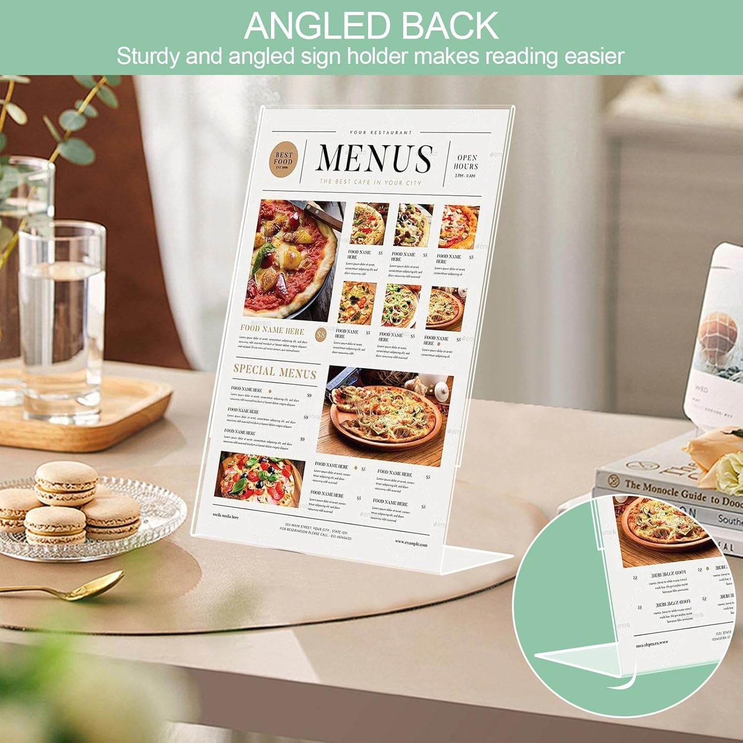 Thumbnail 5 de Comzantor 6 Stück L-Form Aufsteller – transparente Acryl-Tischaufsteller für A4-Dokumente