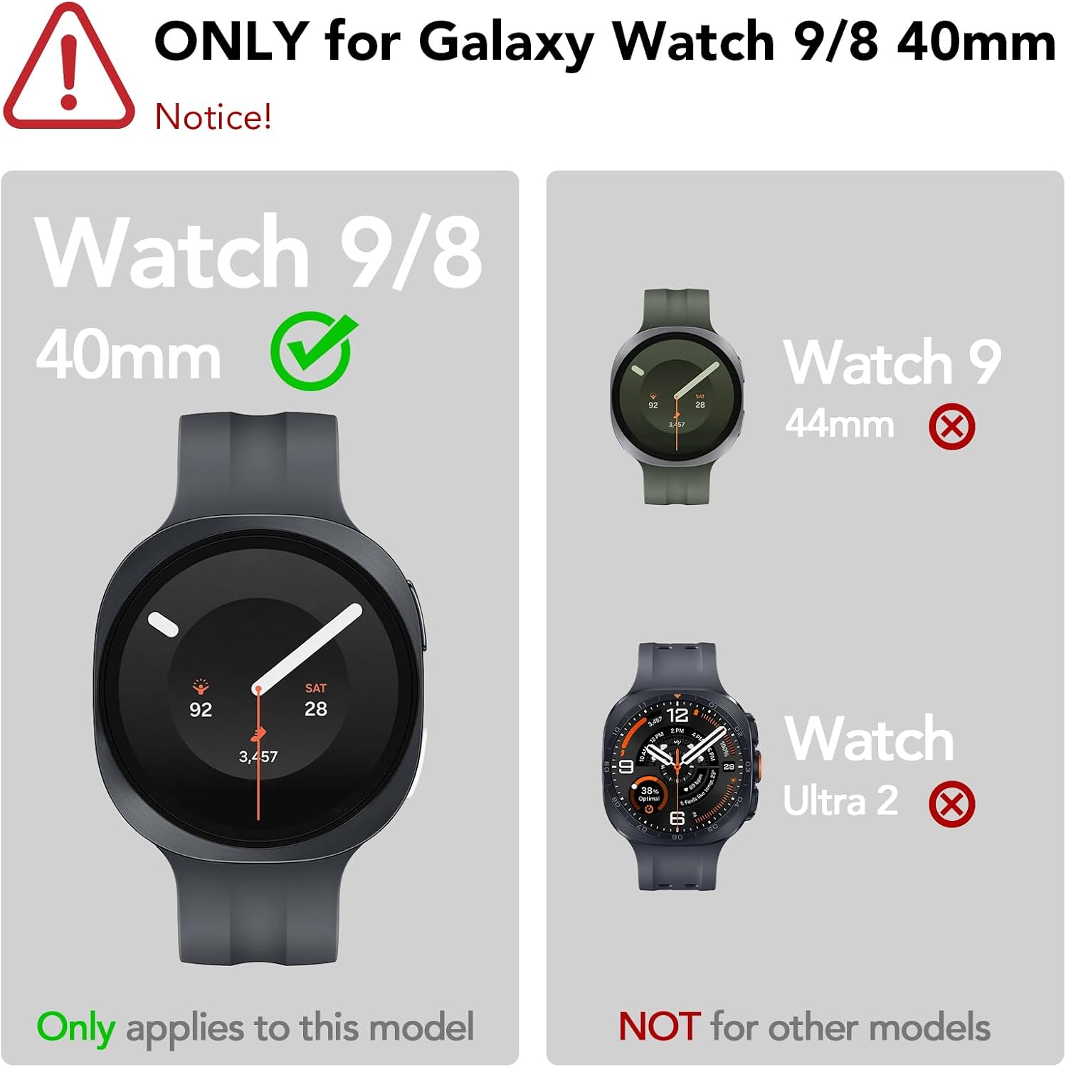 Detalle 2 de SPGUARD Galaxy Watch8 40mm Screen Protector 4-Pack