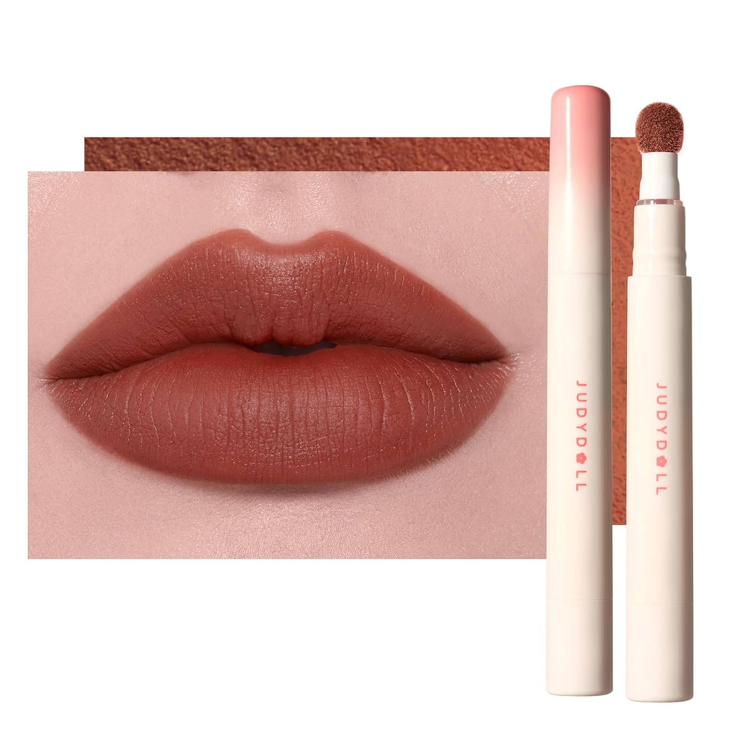 Detalle de JUDYDOLL N108 Terra Sunset Matte Glitter Lipstick, Red Lip Stain