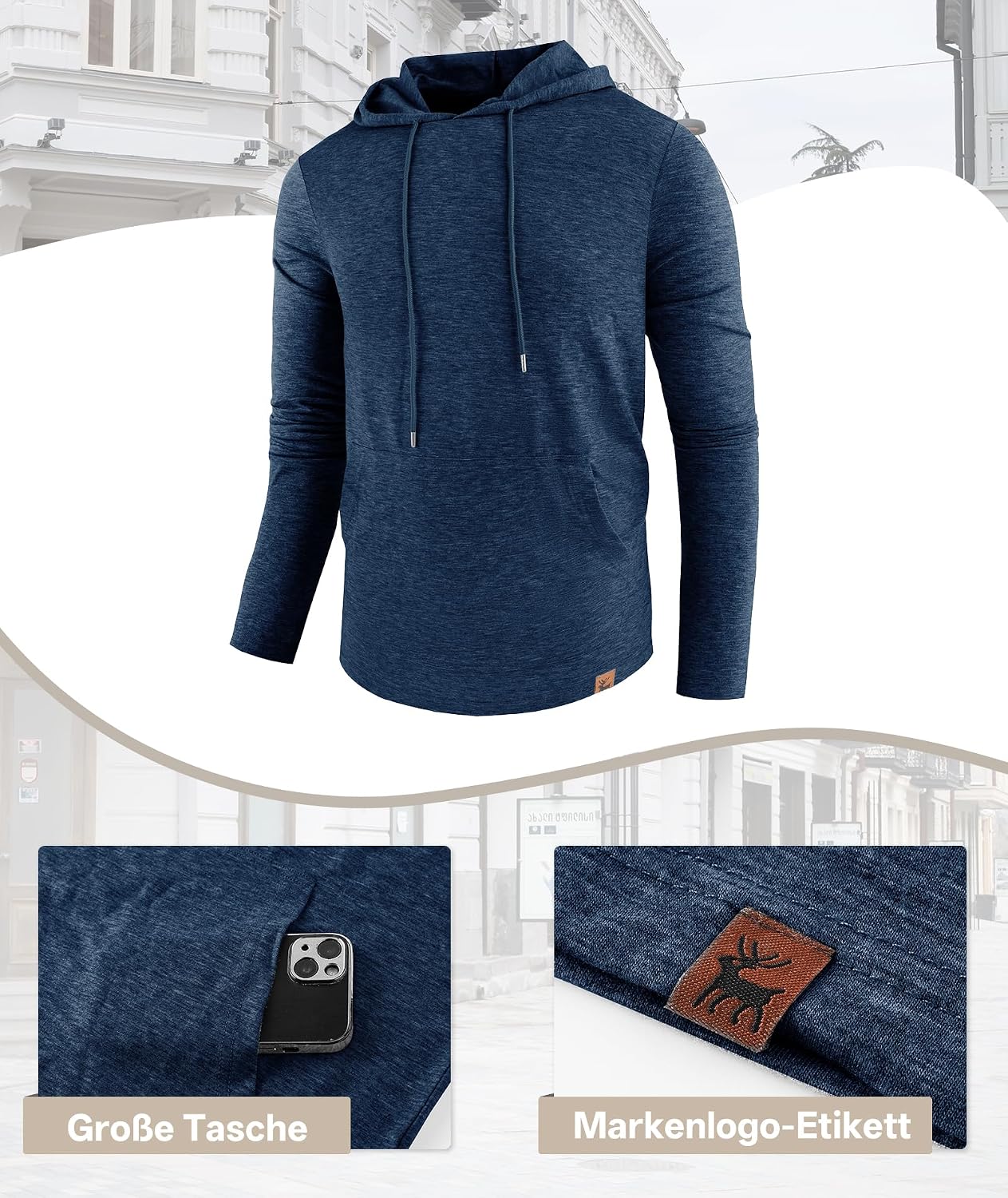 Thumbnail 2 de ZITY men’s hoodie sports top, breathable long sleeve