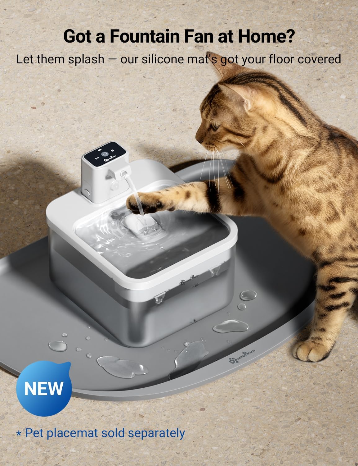 Detalle 2 de DownyPaws Cordless Cat Water Fountain 2.5L