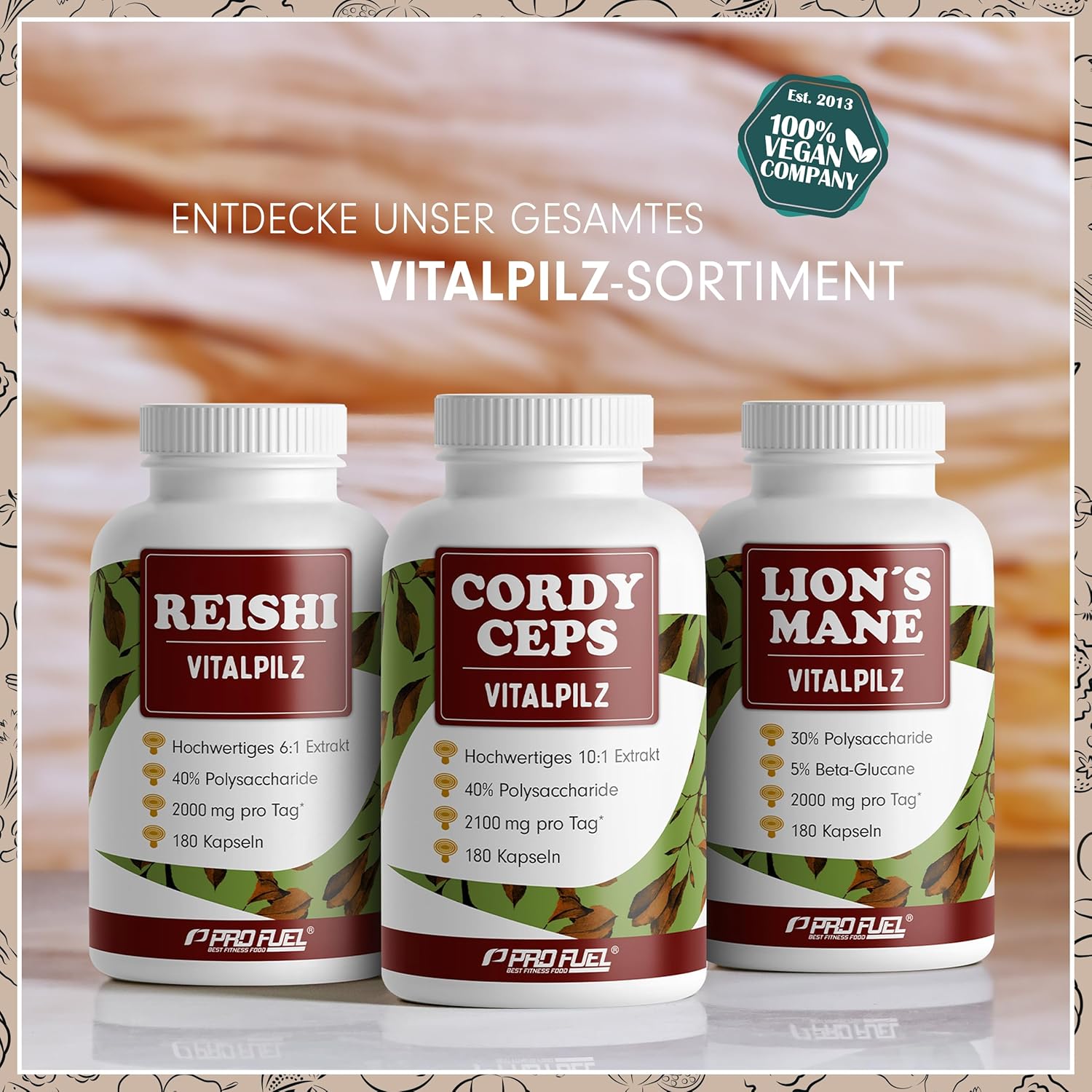 Thumbnail 3 de Cordyceps Kapseln 180x – 2100 mg Vitalpilz-Extrakt (10:1, 40% Polysaccharide) von Vitalpilz