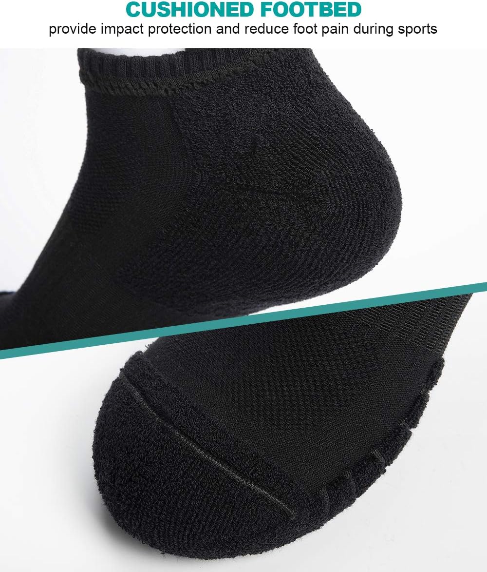Detalle de coskefy Sports Ankle Socks Thick Cushion Cotton Low Cut Running Socks for Men & Women – 6 Pairs