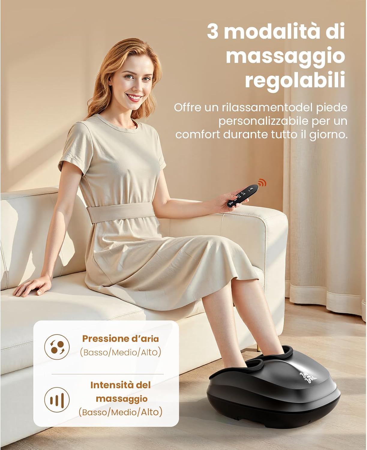 Detalle 2 de BOB AND BRAD Lite Massaggiatore Piedi con Calore, Compressione e Shiatsu per fascite plantare