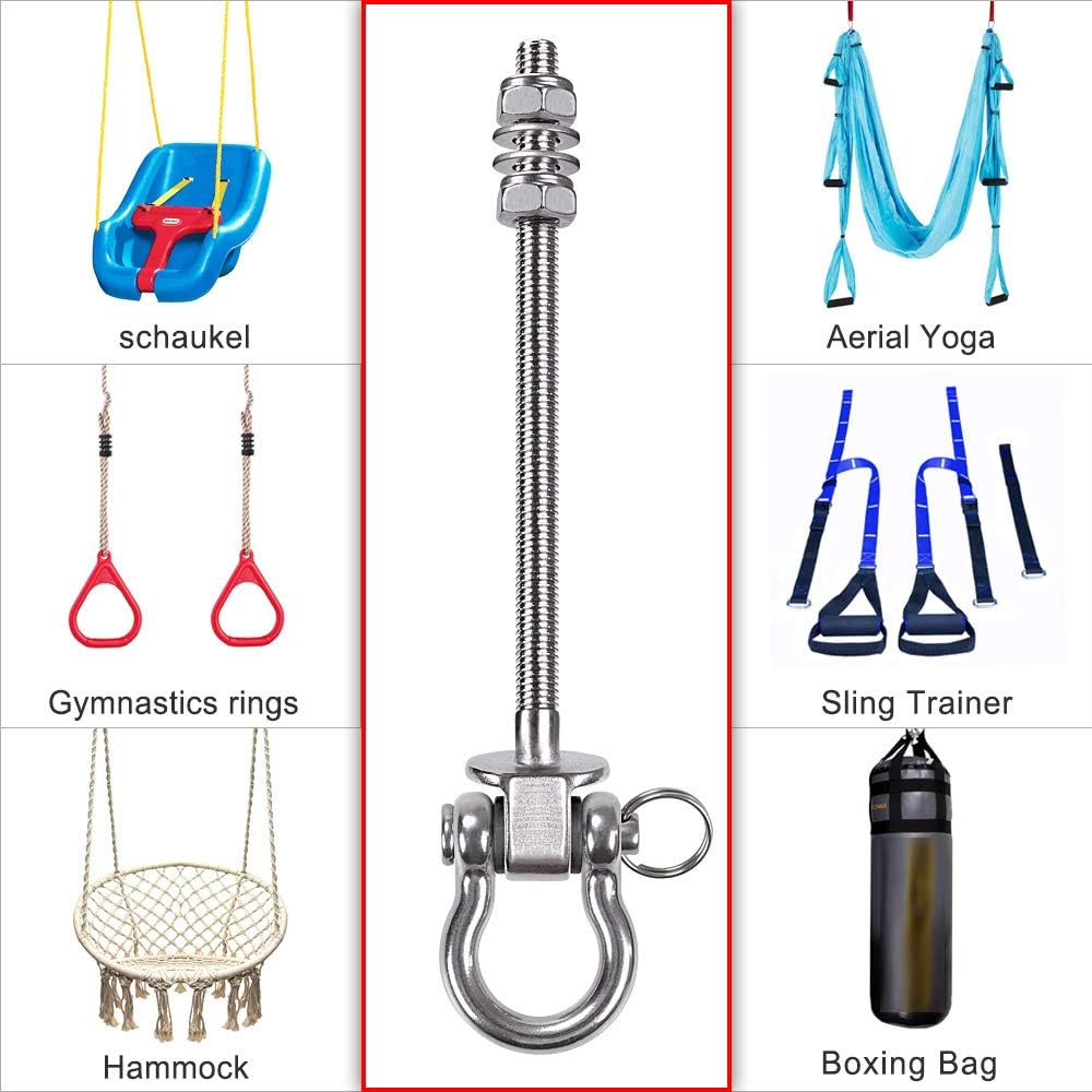 Detalle de BeneLabel 6pcs Swing Hanger – 210mm Heavy Duty Mounting Kit for Ceilings and Beams