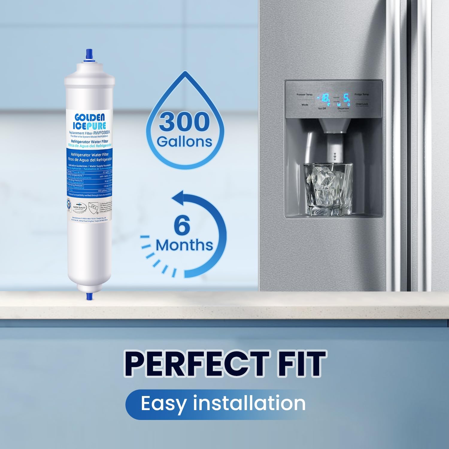 Thumbnail 5 de GOLDEN ICEPURE Refrigerator Water Filter 2-pack