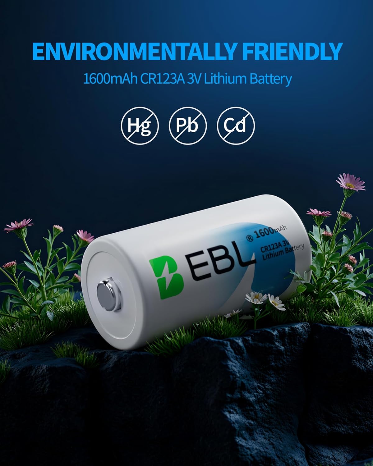 Thumbnail 6 de EBL CR123A 3V Lithium Battery 1600mAh (6-Pack): Long-Lasting Power for Cameras, Lights & Alarms