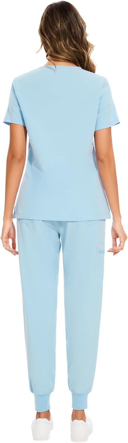 Thumbnail 1 de COZYFIT Women's Scrub Set: V-Neck Top and Yoga Jogger Pants with 8 Pockets