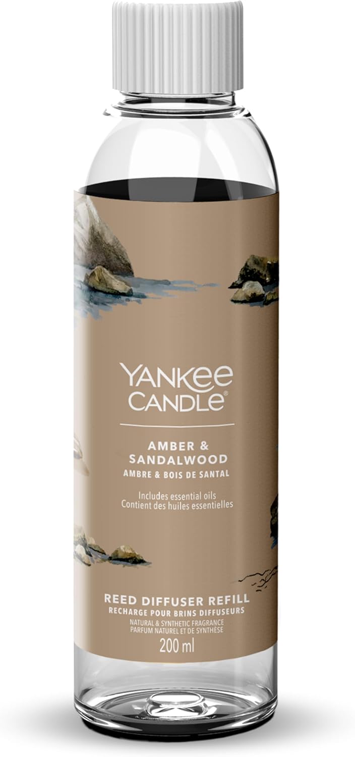 Recharge brins diffuseur Yankee Candle Signature Ambre et Bois de Santal – 200 ML