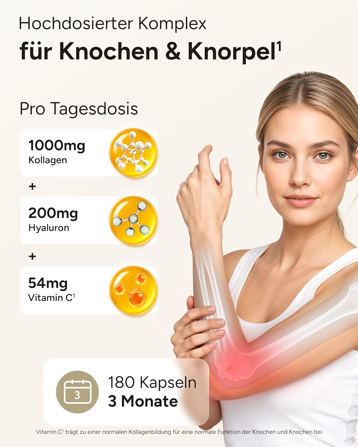 Detalle 2 de 10‑fach Komplex Gelenkglück Kollagen‑Kapseln 3 Monatsvorrat 💊