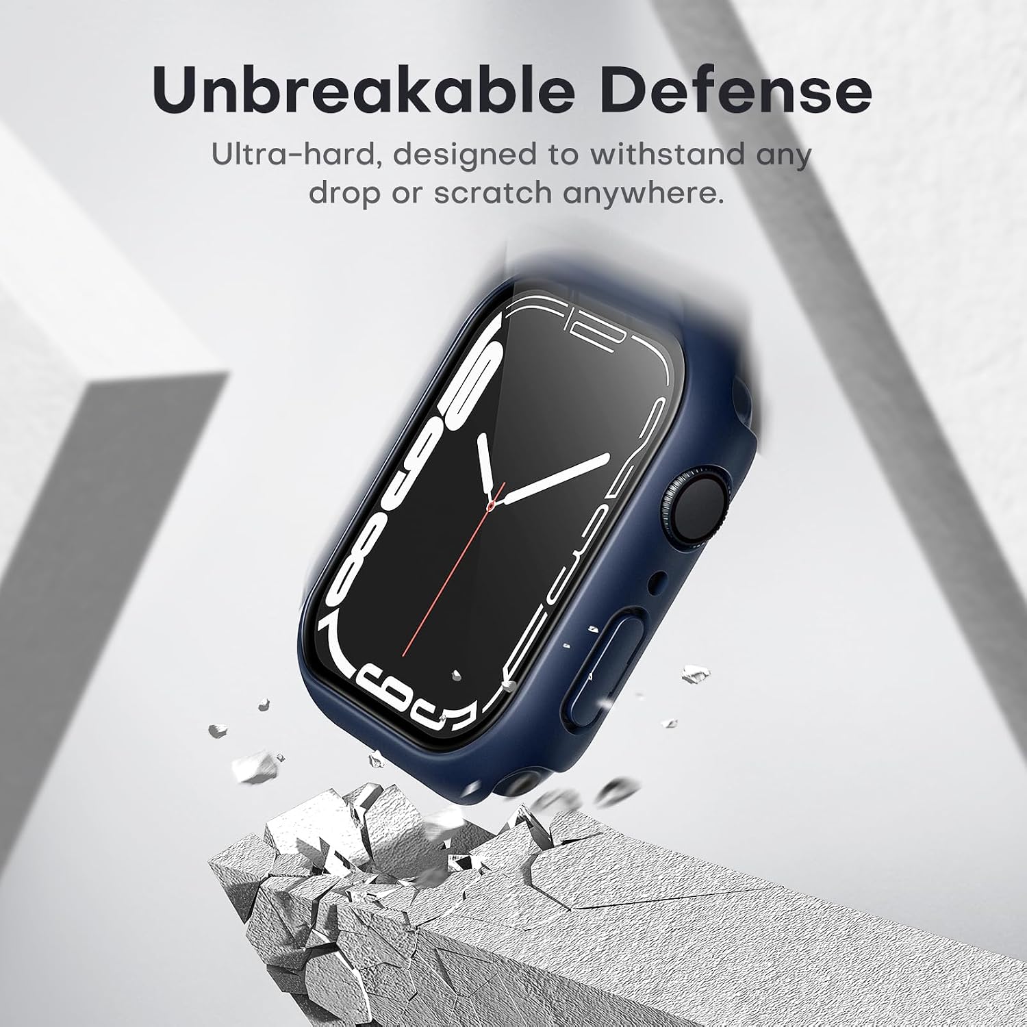 Detalle de TAURI 2-Pack Apple Watch Case for Series 9/8/7 45mm, Blue PC Bumper