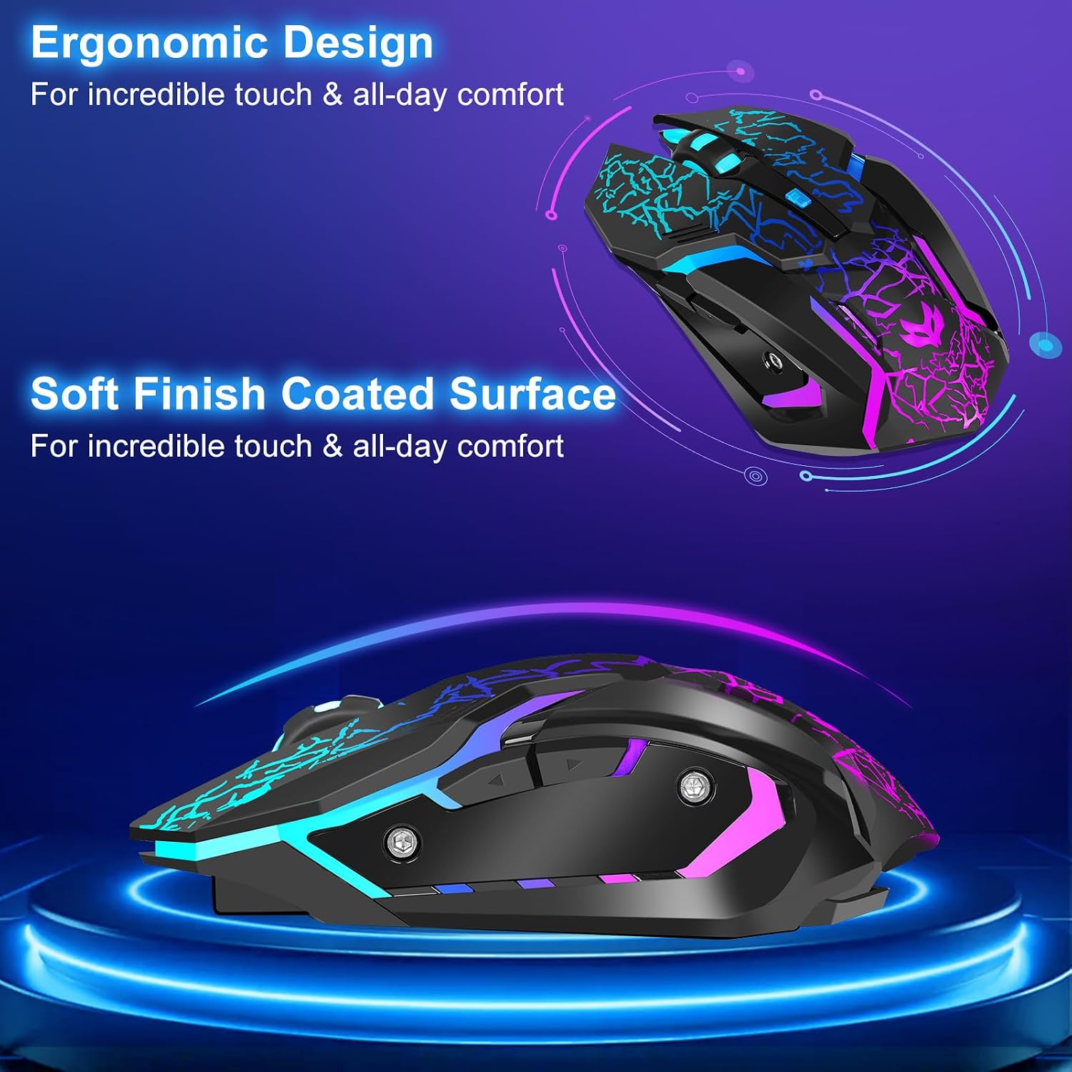 Thumbnail 5 de Wireless Gaming Mouse (Rechargeable) with Type-C Fast Charging, 3 DPI Levels & 6 Silent Buttons
