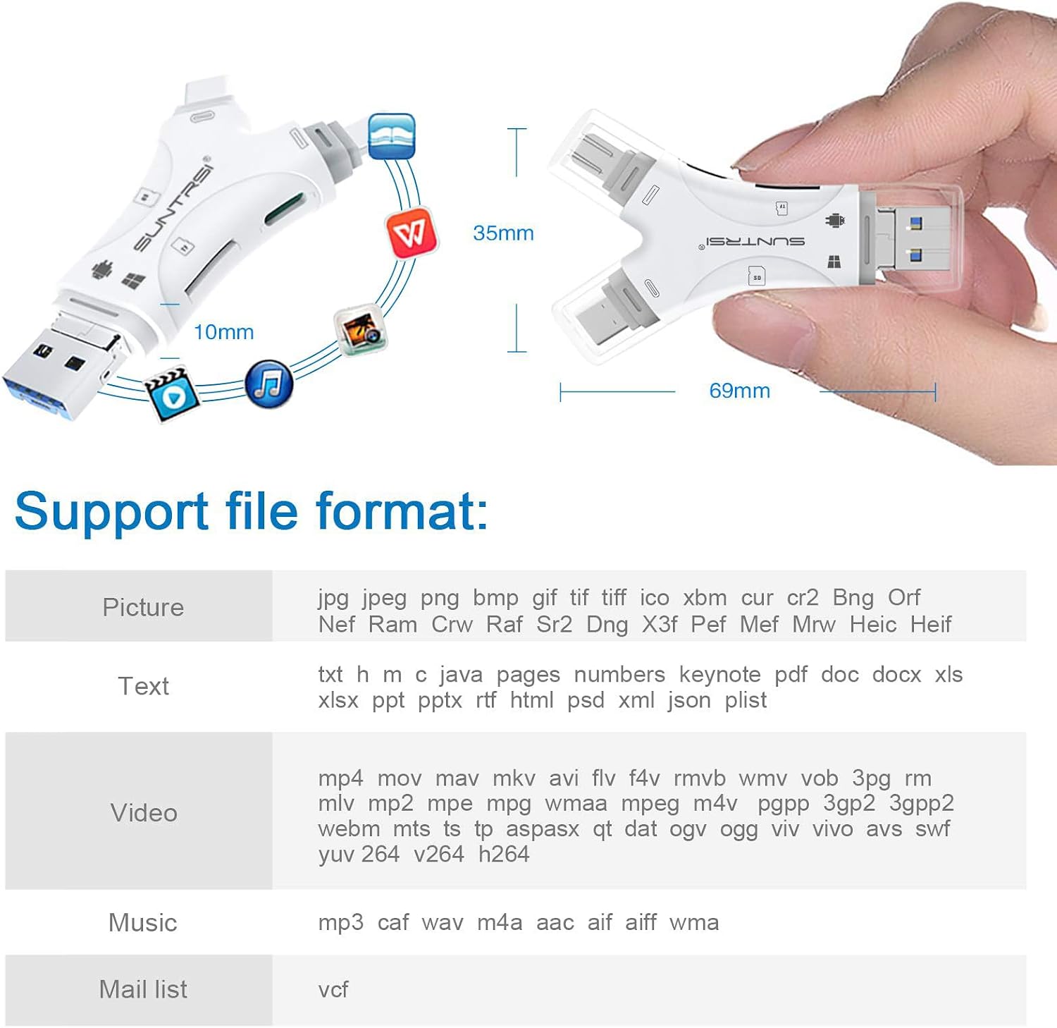 Detalle 2 de SD Card Reader 4-in-1 for iPhone and Android