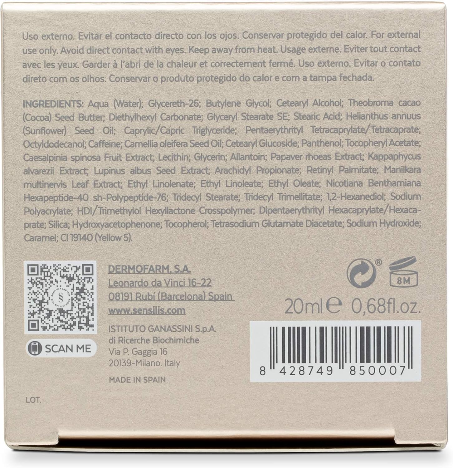Thumbnail 4 de Sensilis Eternalist Contour des yeux anti-mannequin : nutrition profonde pour peau mature ou très sèche, 20 ml