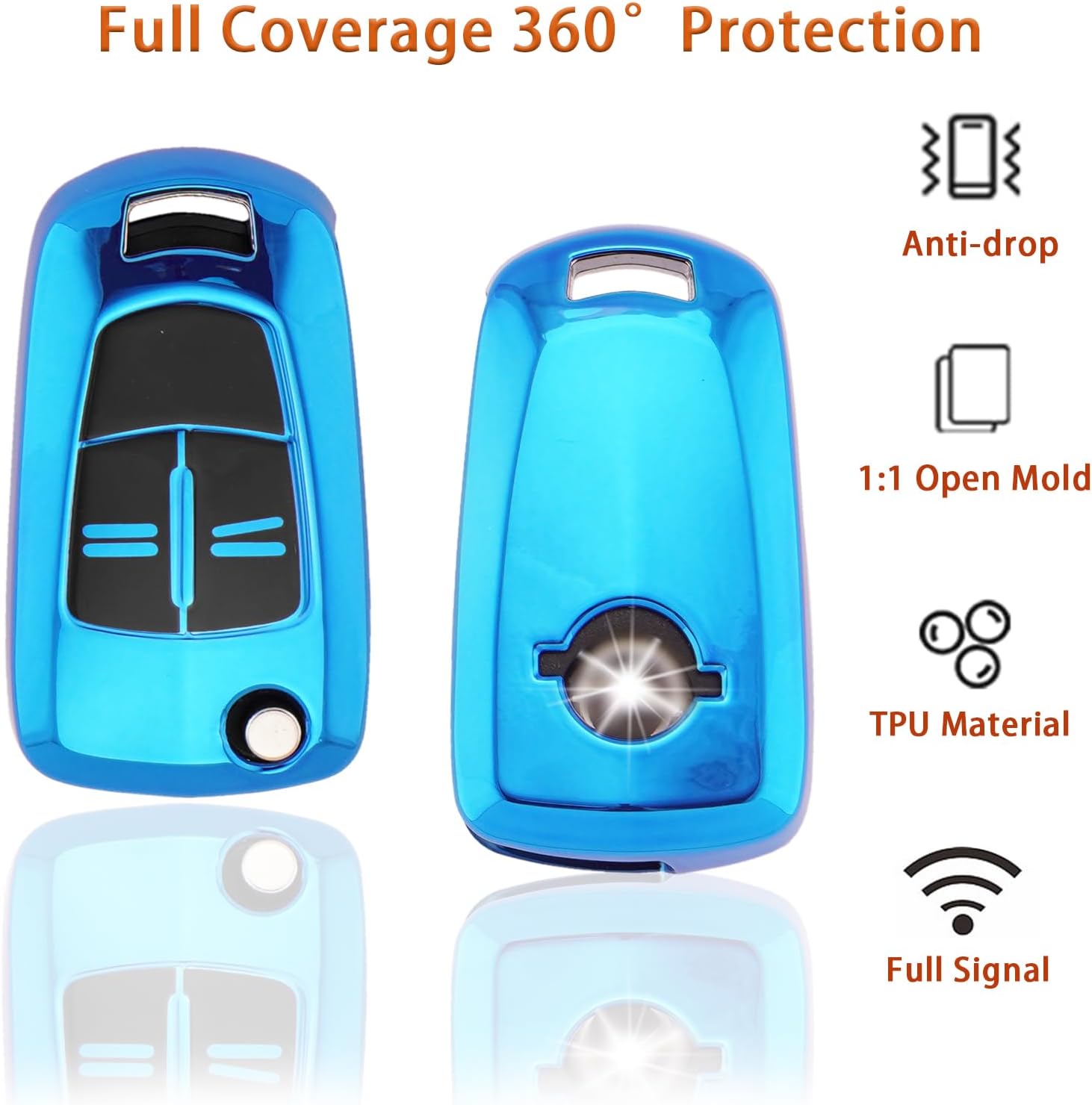Thumbnail 2 de Koaudb TPU Car Key Cover Case with Keychain for Vauxhall/Opel 2-Button Fobs (CL-Opl-2F-E)