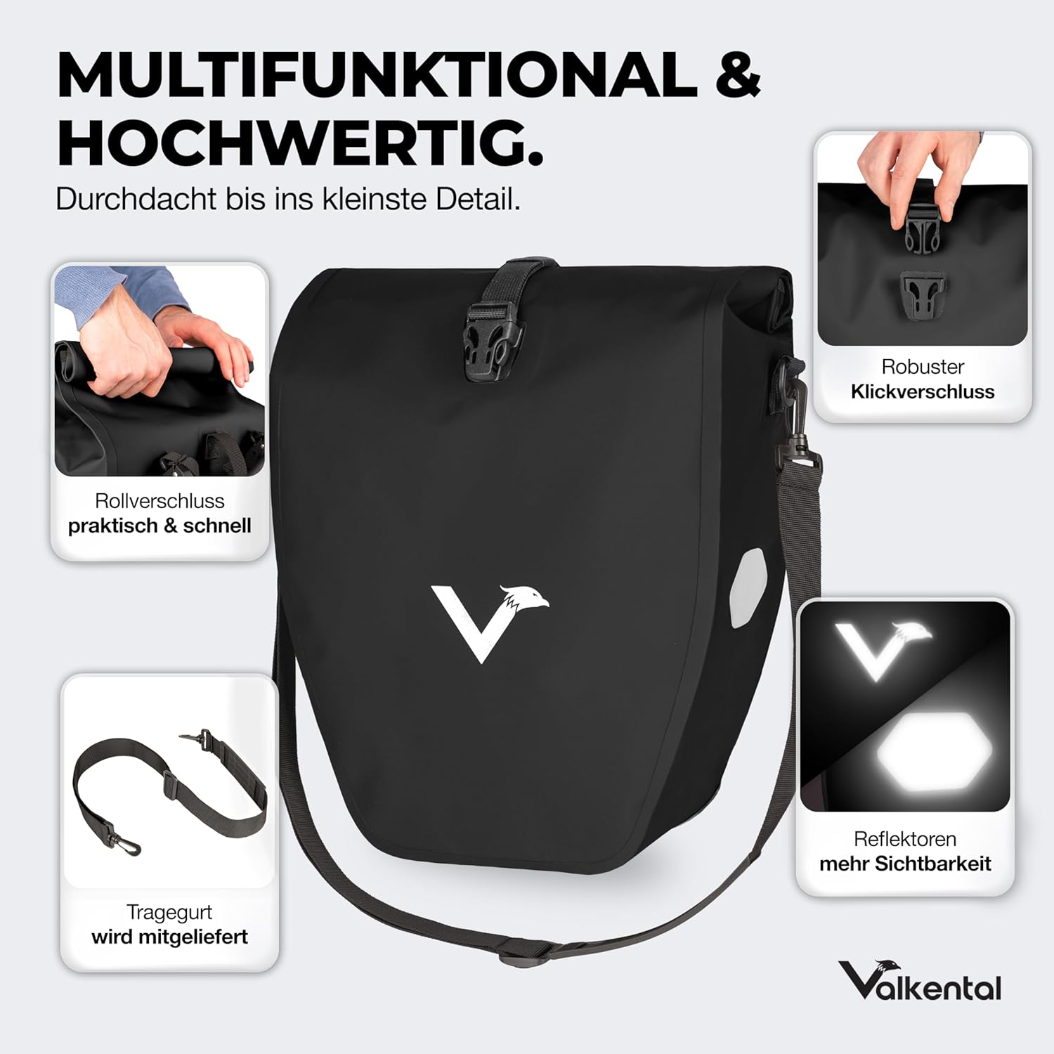 Detalle 2 de Valkental Gepäckträgertasche 18 bis 22 L