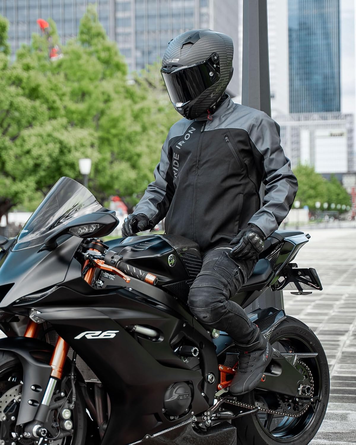 Thumbnail 2 de RIDEIRON Giacca Moto Uomo 4 stagioni con protezioni CE e logo riflettente