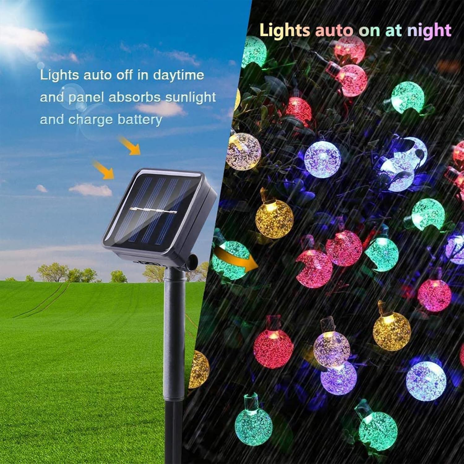 Thumbnail 3 de Moxled Solar Lichterkette Außen 60 LED – 11 m, IP65, 8 Modi bunt
