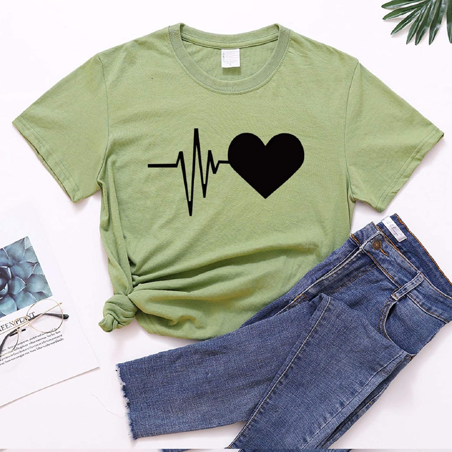 Thumbnail 2 de Tuopuda Damen T-Shirt Sommer – Rundhals, Kurzarm, Baumwolle, Print