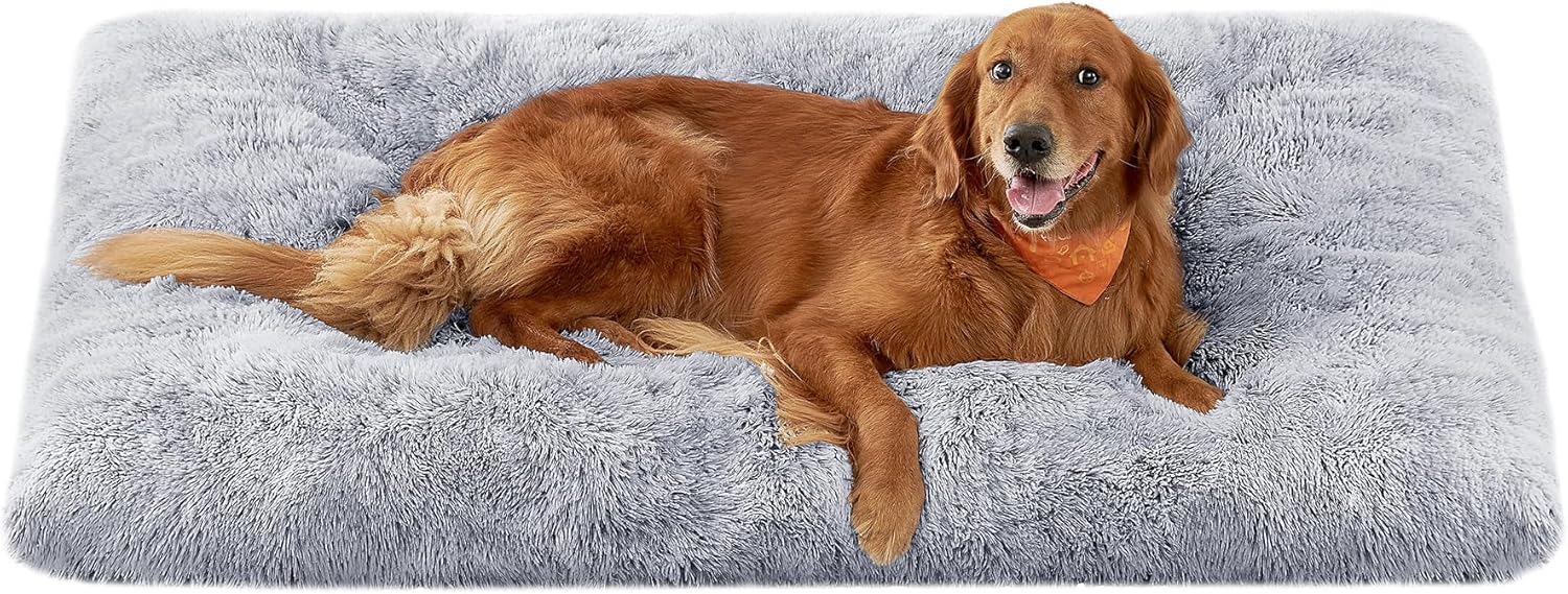 Detalle de Feandrea Panier pour Chien – Canapé et Lit pour Animaux 140 x 100 cm, Rembourrage Moelleux et Tissu Peluche