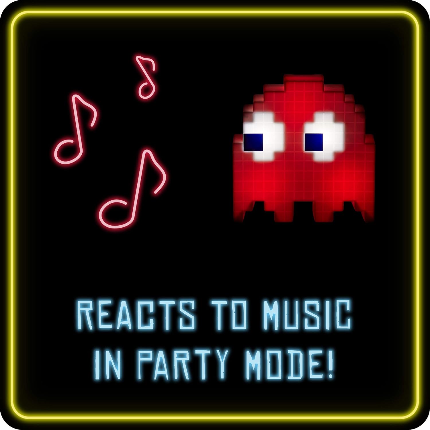 Detalle de Paladone Pac-Man Ghost Light — Officially Licensed, Colour Phasing, Music-Reactive USB Lamp