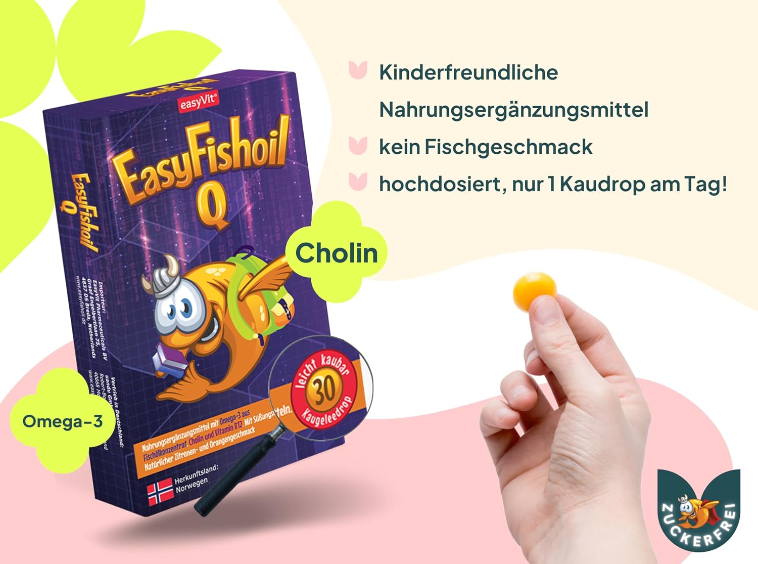 Thumbnail 1 de EasyFishoil Omega 3 Jelly für Kinder (30 Tage) mit Cholin und B-Vitaminen