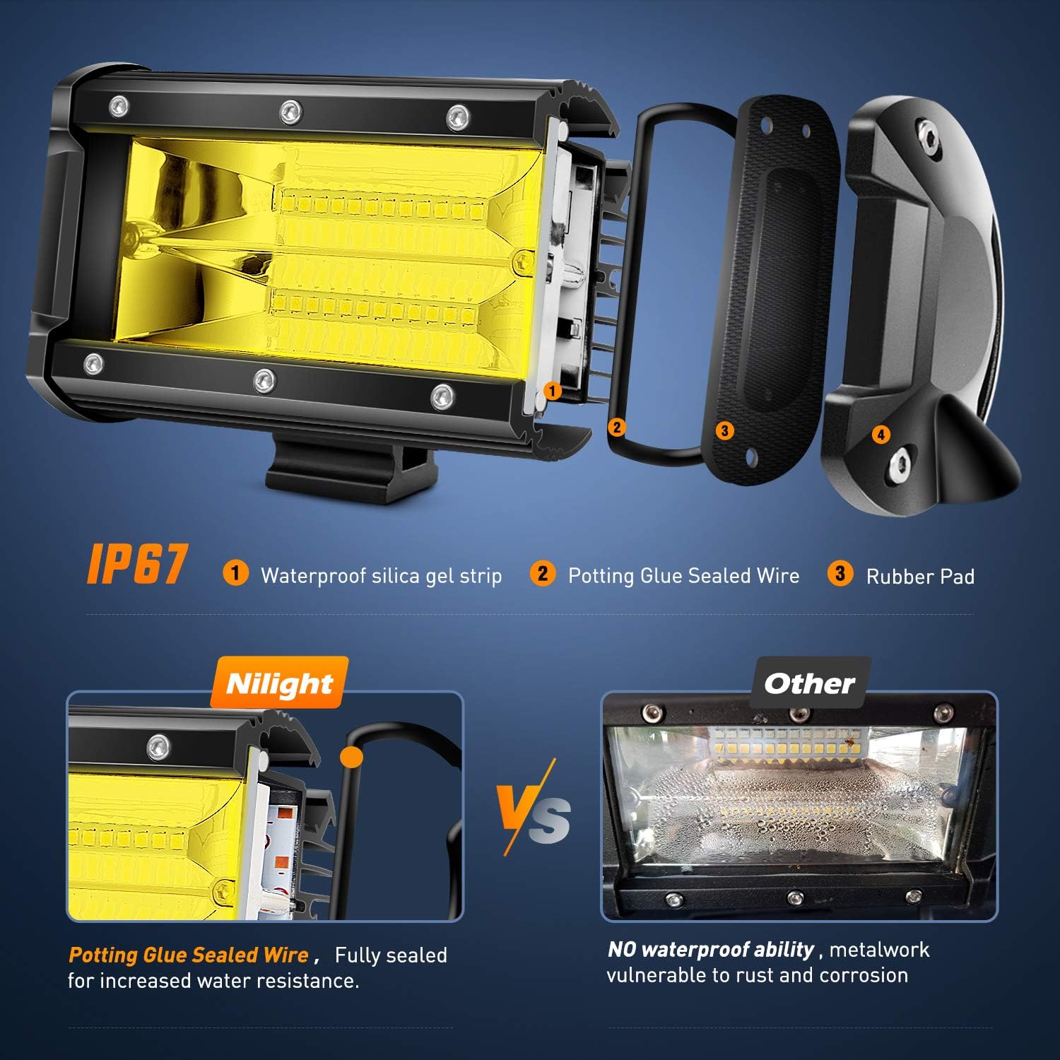 Thumbnail 6 de Nilight ZH304 5 Inch 72W LED Light Bar 10800 Lumens