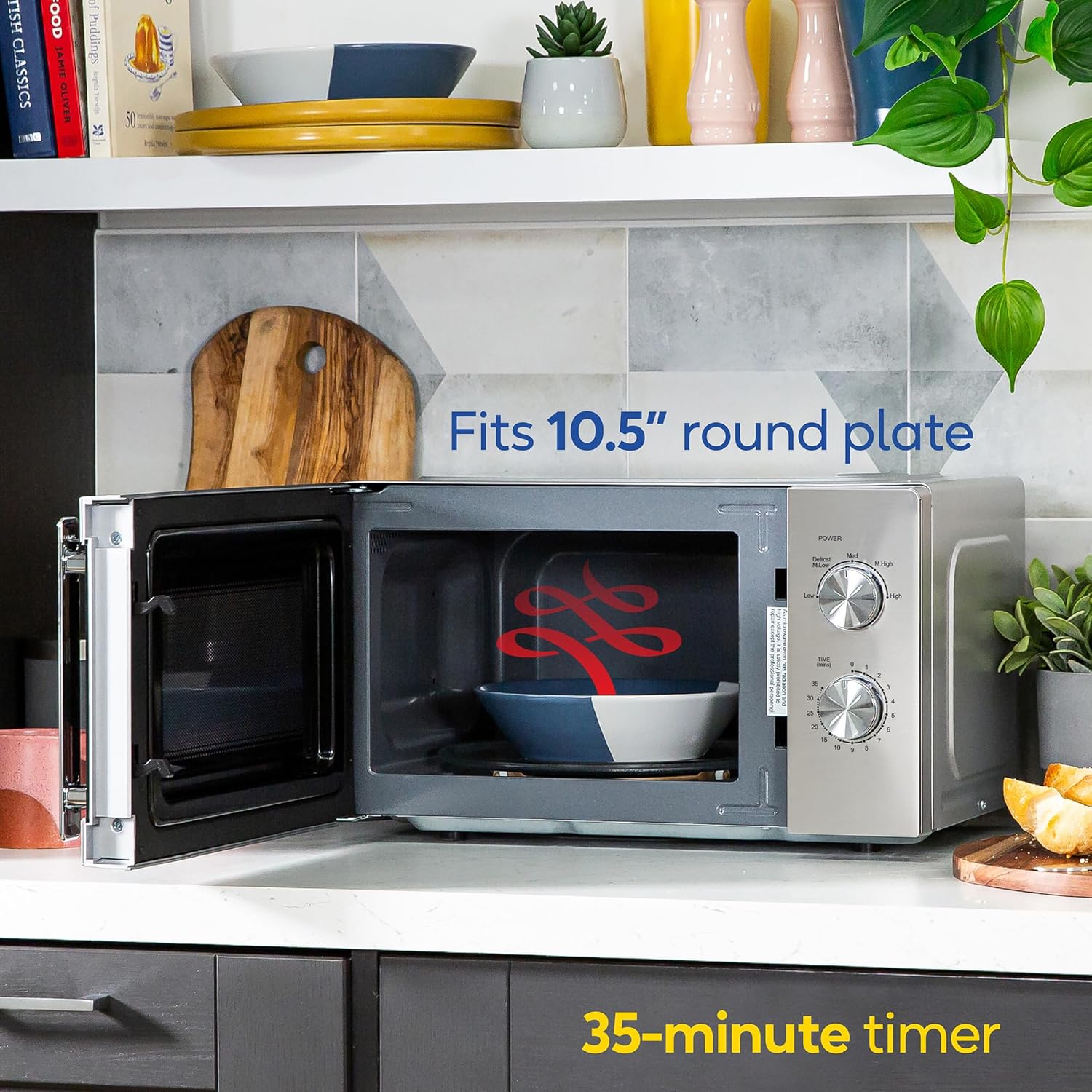 Thumbnail 2 de Russell Hobbs RHMM827SS Stainless Steel 20 Litre 800W Solo Manual Microwave with 5 Power Levels