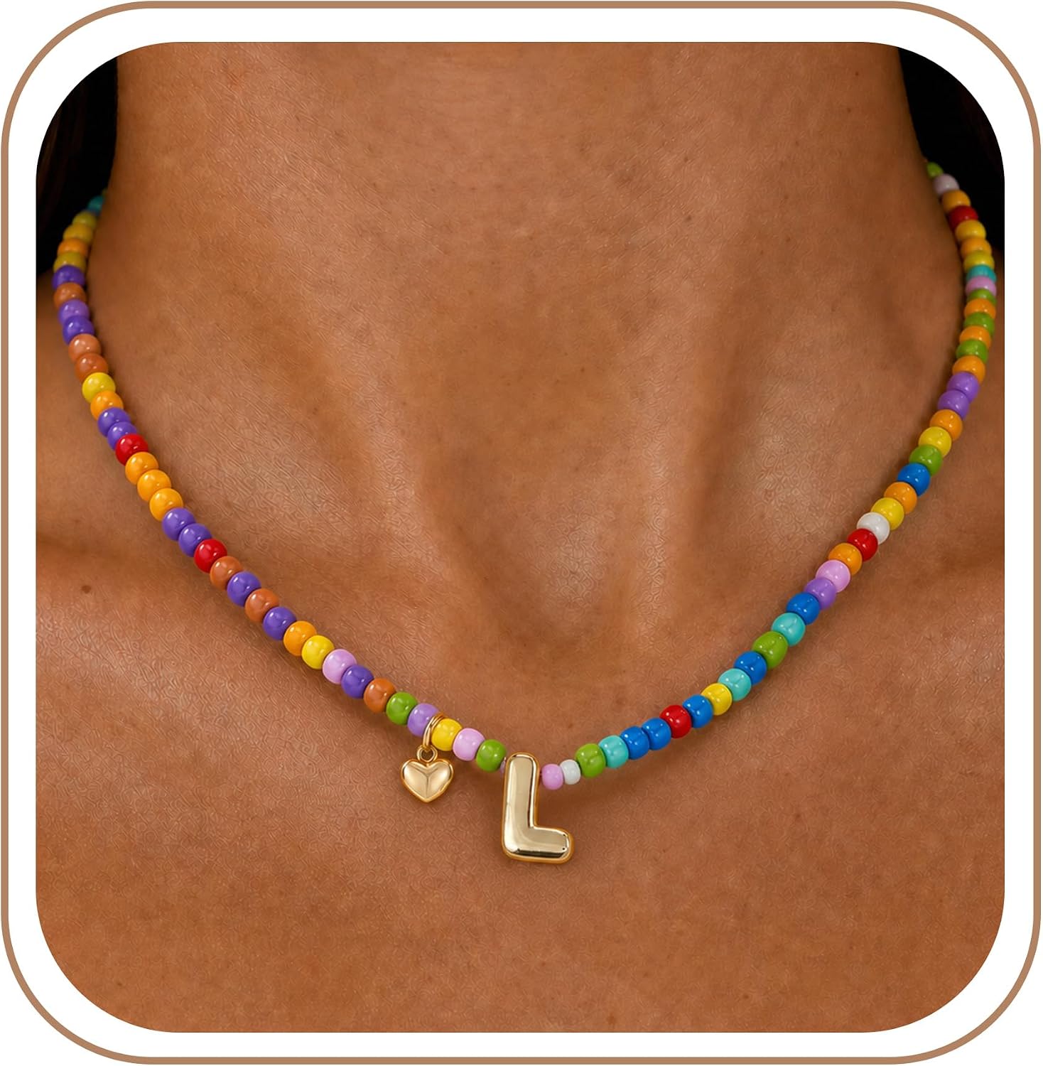 Detalle de Initial Necklace with 18K Gold-Plated Pendant