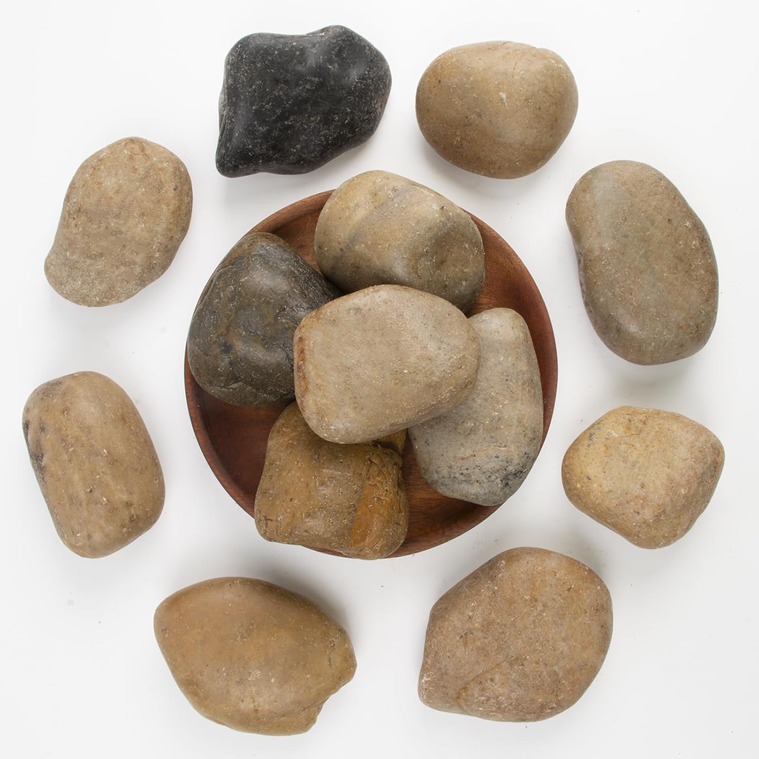 Detalle de LOOIOOJ GM-PU-WCELS 40 lb Mixed River Rocks, 2–3-Inch Natural Pebbles
