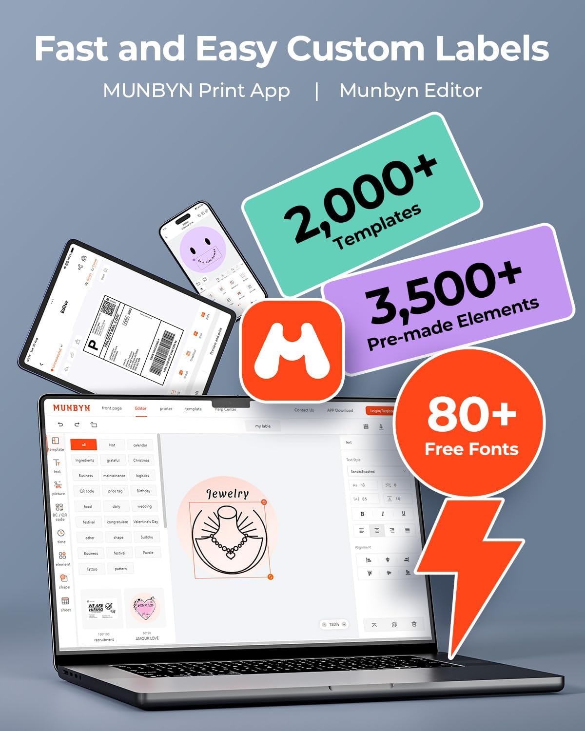 Thumbnail 6 de MUNBYN 4x6 Bluetooth shipping label printer