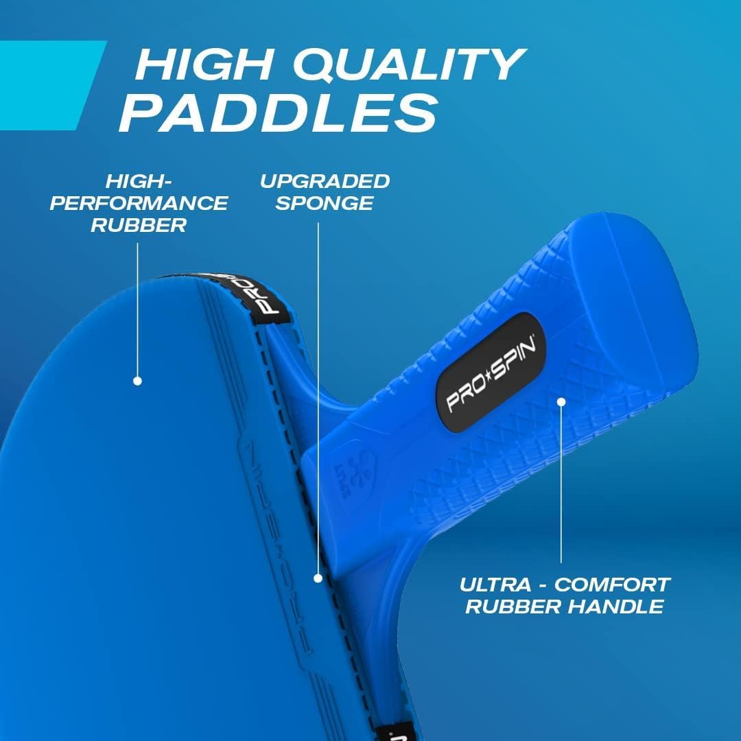 Detalle de PRO-SPIN Portable Table Tennis Set (Retractable Net, Storage Case, 3-Star Balls)